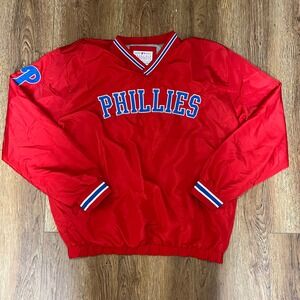 VTG Philadelphia Phillies Baseball Windbreaker Jacket MLB Mens XL Genuine Merch